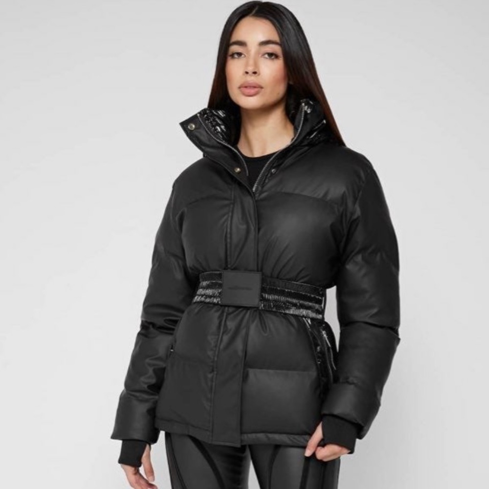Black Belted Puffer Jacket - NEW